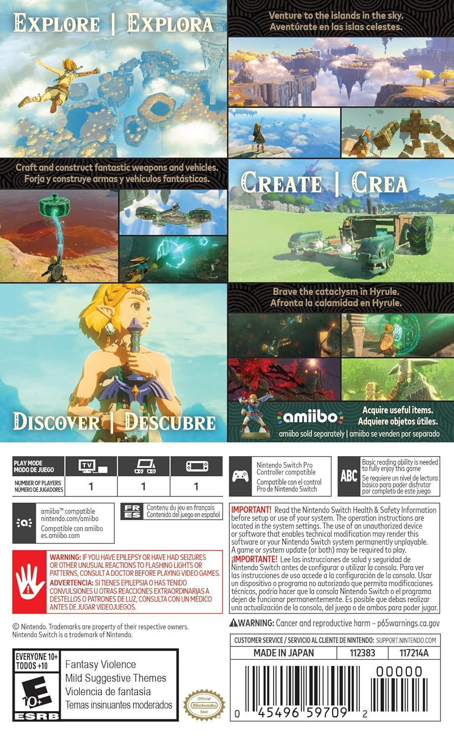 The Legend of Zelda Tears of the Kingdom game cover for Nintendo Switch